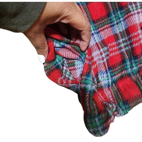 𝅺Red Plaid Christmas Pajama Pants Fleece Lounge Sleepwear - Picture 9 of 10